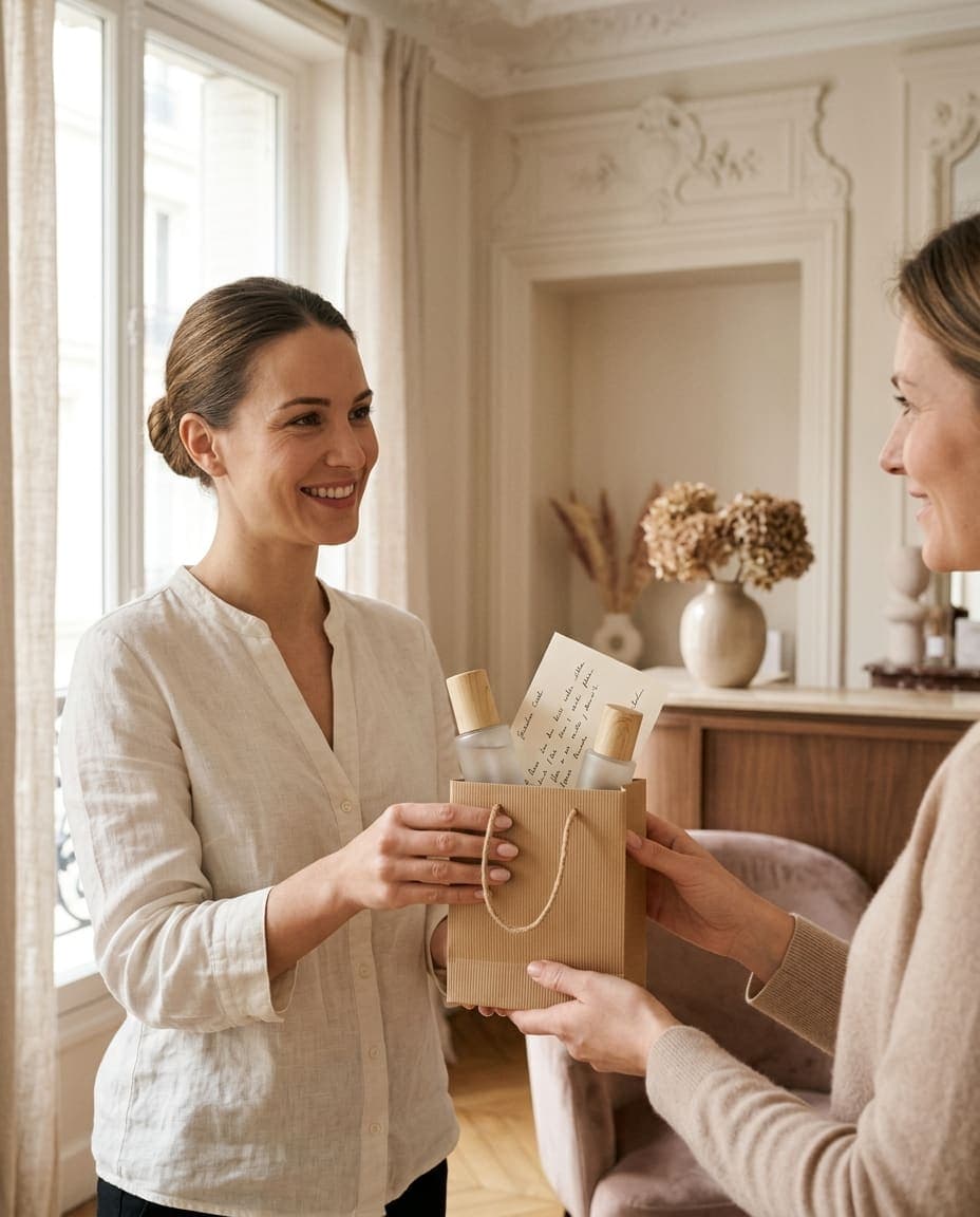 Remise des produits et de la routine conseillée